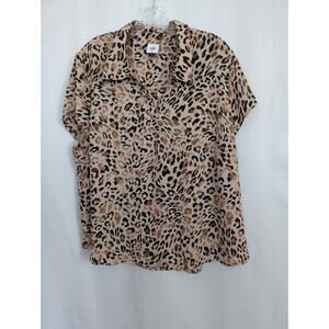 Cabi Lynx Animal Print Top. Size XL